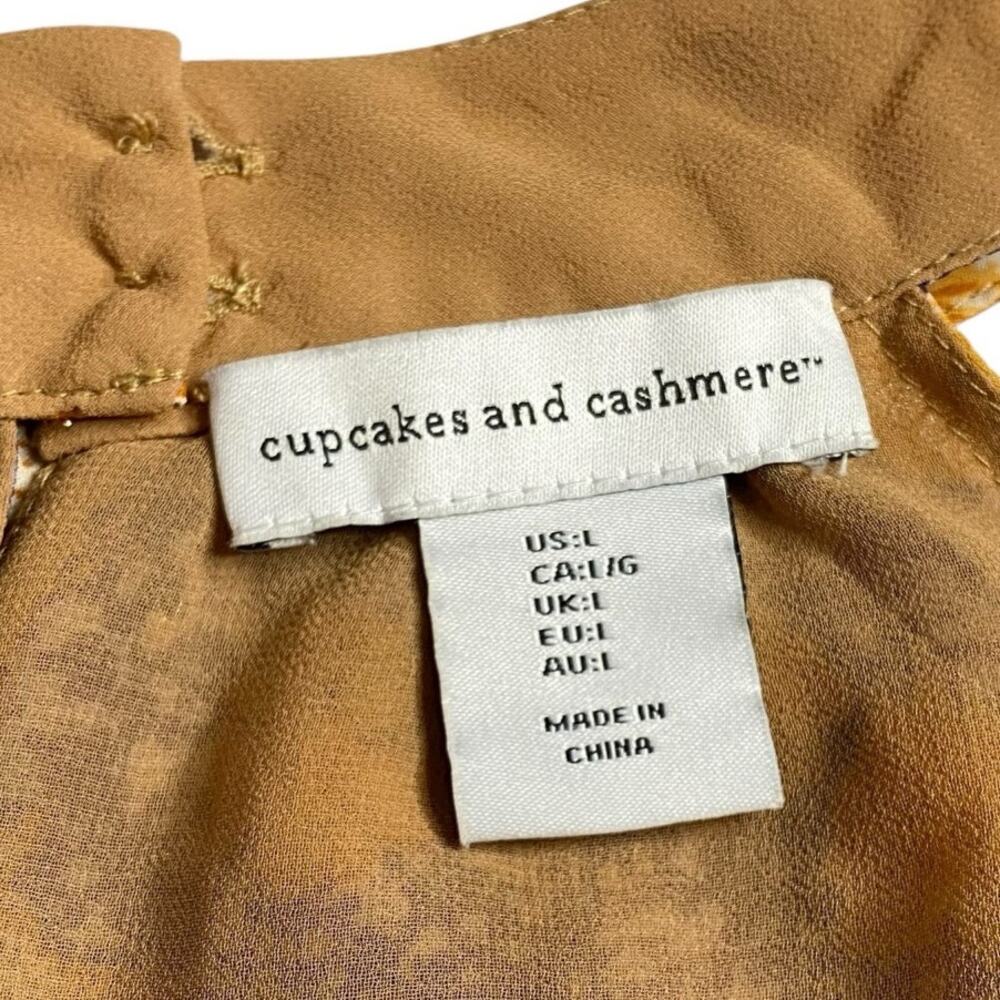 cupcakes & cashmere Floral Halter Top Large Gold Metallic Purple Size Large Boho - Picture 3 of 15